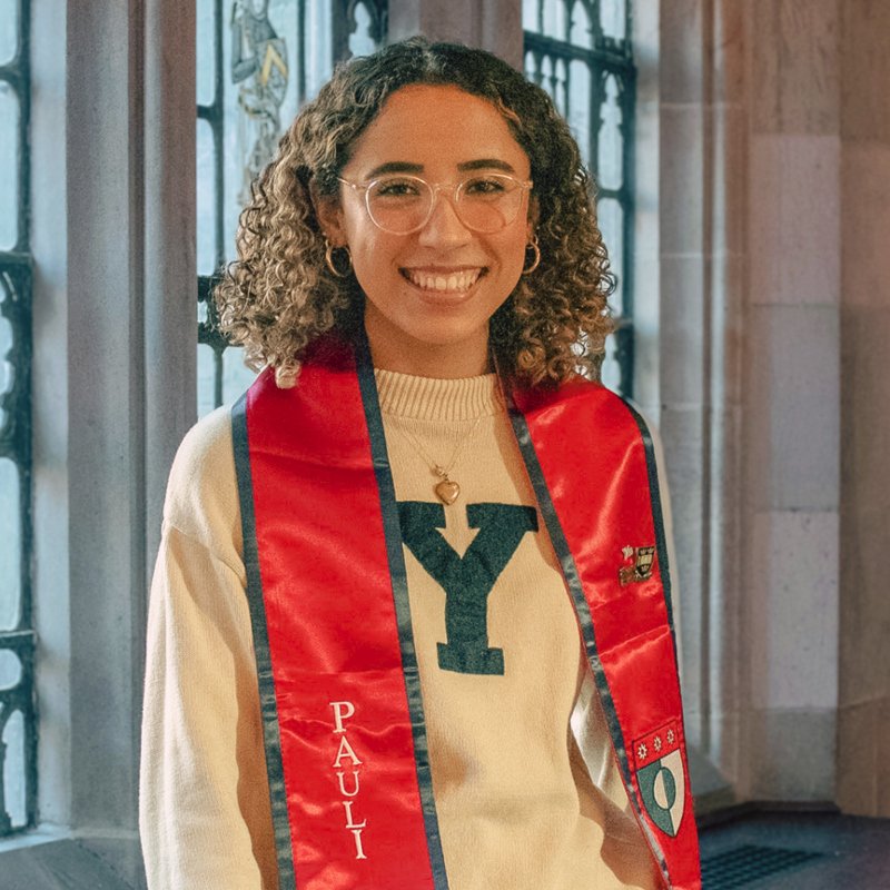 image of Paulina Pimentel-Mora wearing her "Y" sweater